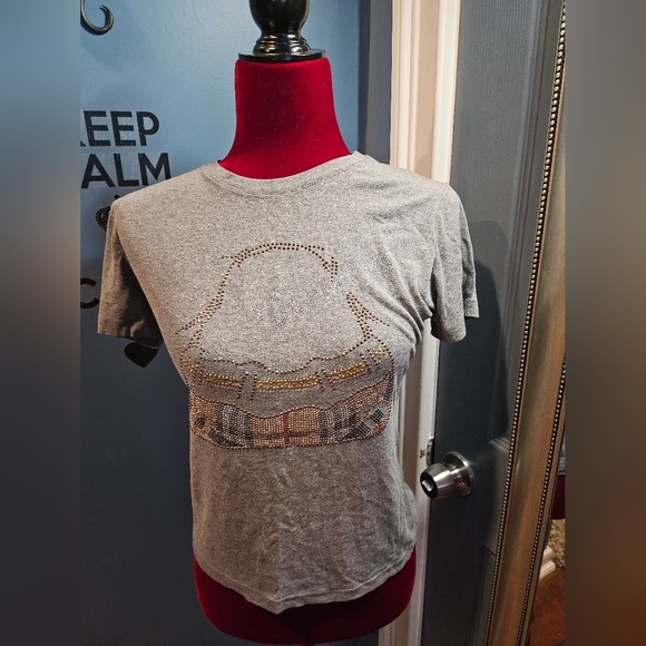 Burberry beaded t-shirt sz small/medium crop - Picture 1 of 3